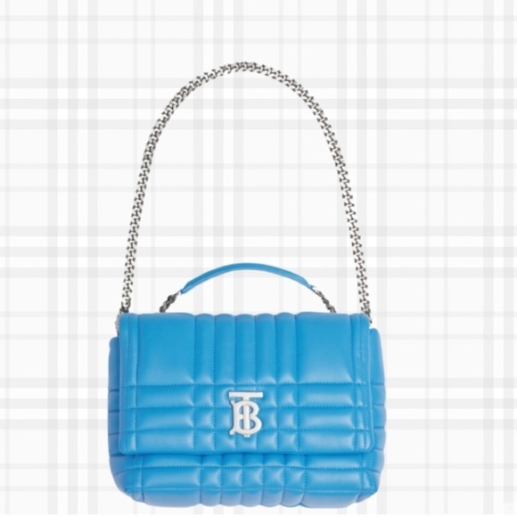 Burberry Handbags - BURBERRY Lola Quilted Leather Satchel- Bright Sky Blue